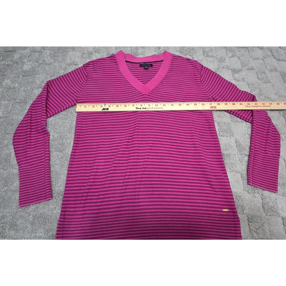 VTG Tommy Hilfiger Women's Pink And Purple Knit Long Sleeve Shirt Size Small - Picture 5 of 15